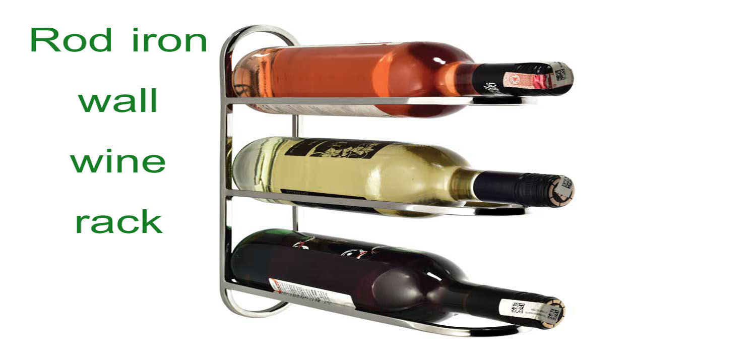 Rod iron wall wine rack